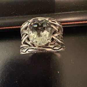 Effy Silver Ring with Green Gemstone
